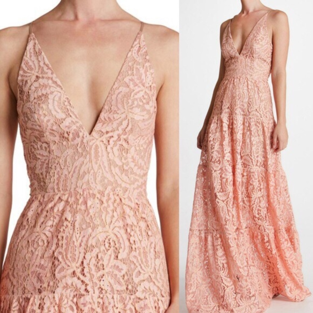 Dress the Population Melina Fit & Flare Maxi Dress